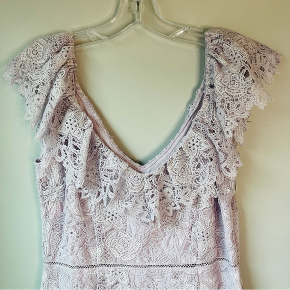 Saylor Adwoa Lavender Romantic Lace Mini Cocktail Homecoming Dress - Picture 5 of 12